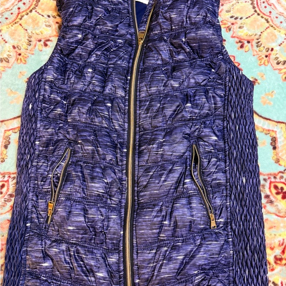 Workshop Republic/ Navy w Dark Purple vibes- Workshop Texured Puffer Vest  Sz Sm - Picture 8 of 16